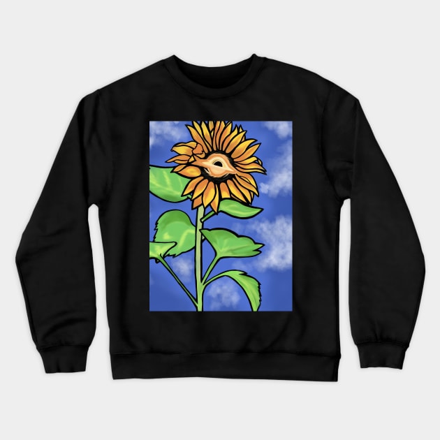 Black Hole Sunflower Crewneck Sweatshirt by Divergent Curiosities 